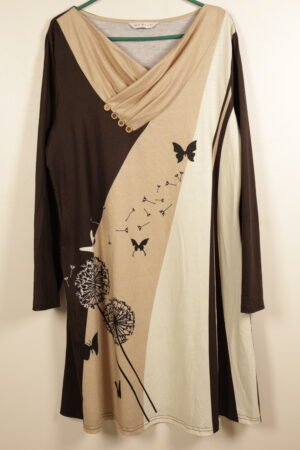 long - sleeve printed tunic dress