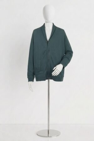 Button-up cardigan with shawl collar