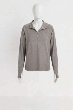 Grey Quarter-Zip Active Top