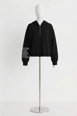 Black Cropped Hoodie