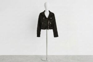women's cropped moto jacket