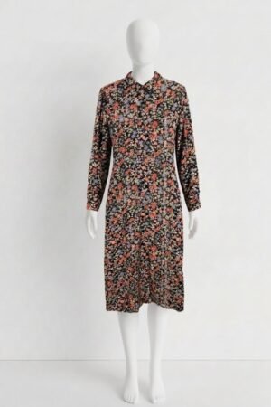 Long - Sleeve Floral Shirt Dress