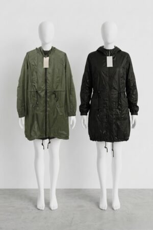 Long Hooded Windbreaker Jacket